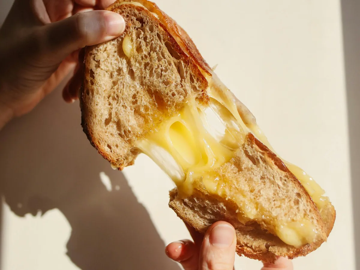 vegansk grillad macka med ost